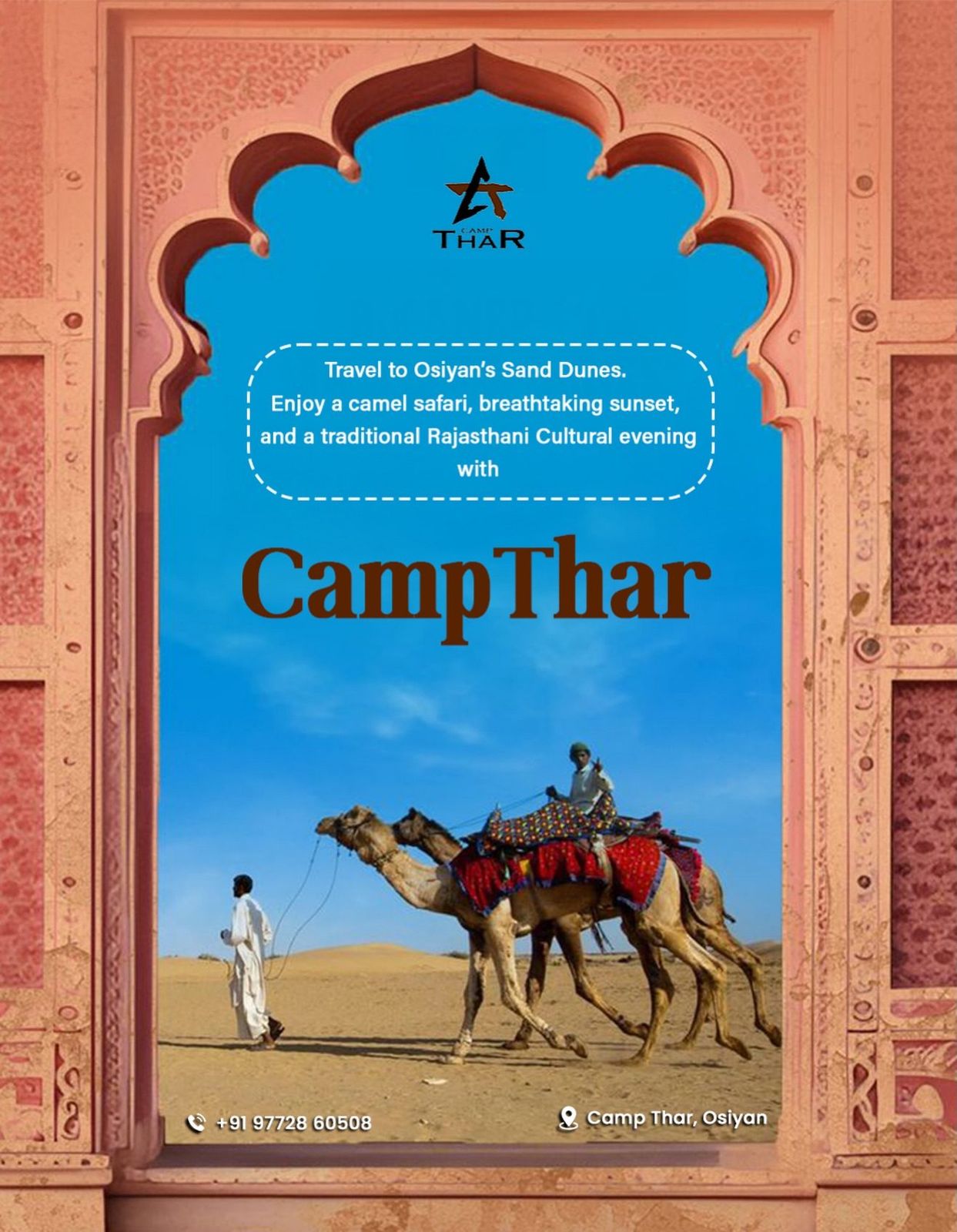 Camel Safari Across Golden Dunes of Osian at Sunset